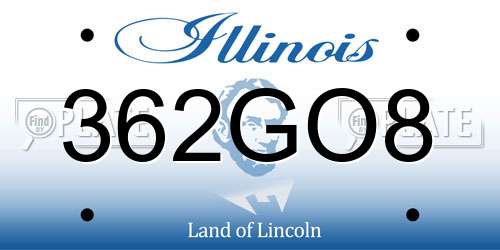 362GO8 Illinois License Plate