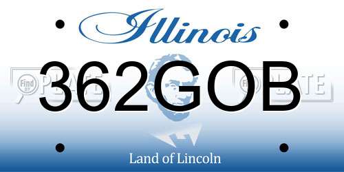 362GOB Illinois License Plate