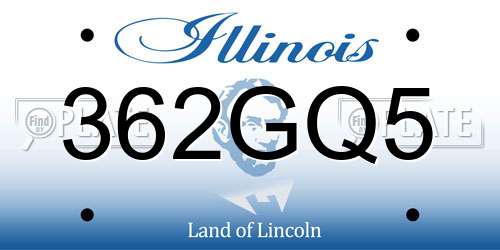 362GQ5 Illinois License Plate