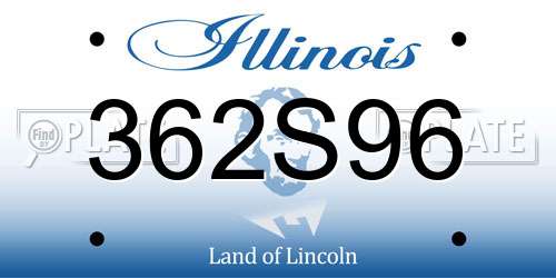362S96 Illinois License Plate