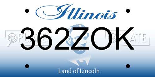 362ZOK Illinois License Plate
