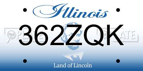 362ZQK Illinois License Plate