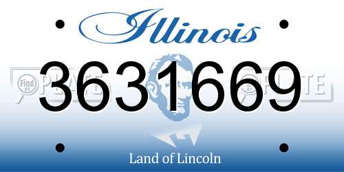 3631669 Illinois License Plate