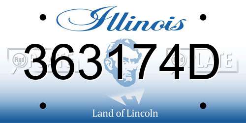 363174D Illinois License Plate