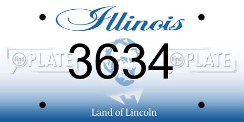 3634 Illinois License Plate
