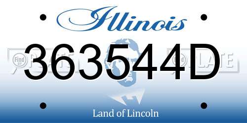 363544D Illinois License Plate