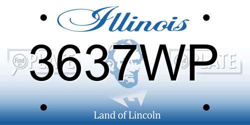 3637WP Illinois License Plate