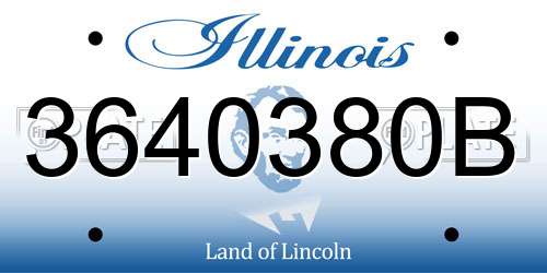 3640380B Illinois License Plate
