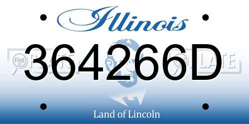 364266D Illinois License Plate