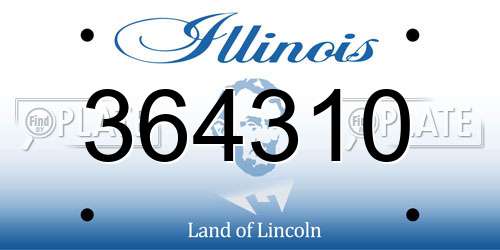 364310 Illinois License Plate
