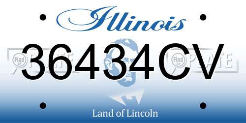 36434CV Illinois License Plate