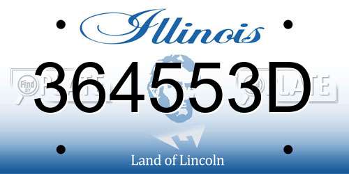 364553D Illinois License Plate