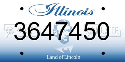 3647450 Illinois License Plate