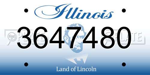 3647480 Illinois License Plate
