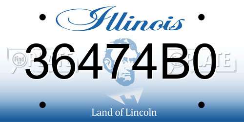 36474B0 Illinois License Plate