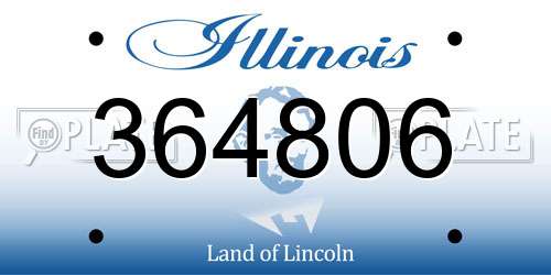 364806 Illinois License Plate