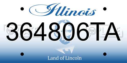 364806TA Illinois License Plate