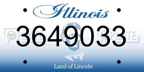 3649033 Illinois License Plate
