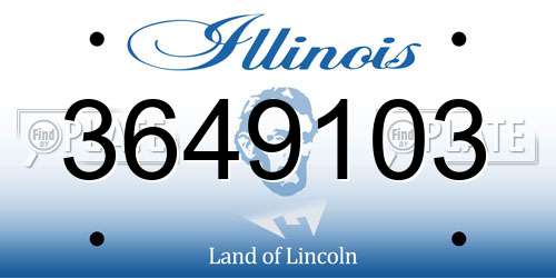 3649103 Illinois License Plate