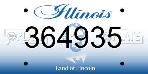 364935 Illinois License Plate