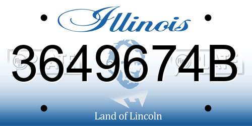 3649674B Illinois License Plate