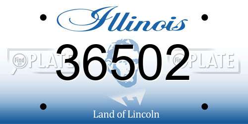 36502 Illinois License Plate