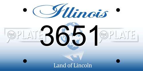 3651 Illinois License Plate