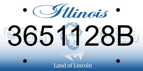 3651128B Illinois License Plate