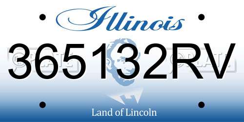 365132RV Illinois License Plate