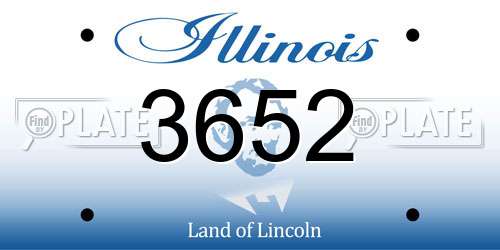 3652 Illinois License Plate