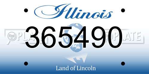 365490 Illinois License Plate