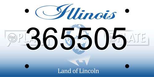 365505 Illinois License Plate