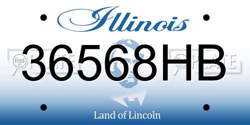 36568HB Illinois License Plate