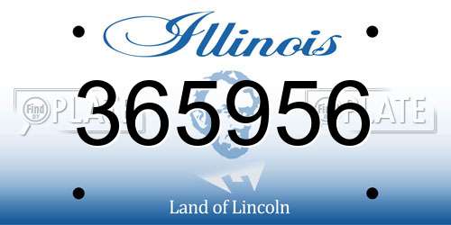365956 Illinois License Plate
