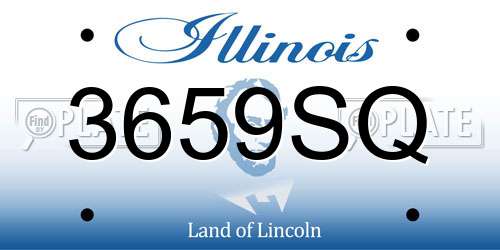 3659SQ Illinois License Plate
