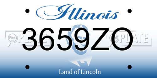 3659ZO Illinois License Plate