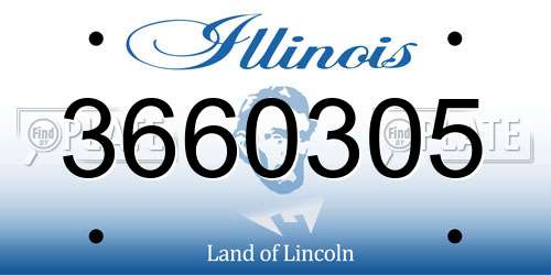 3660305 Illinois License Plate
