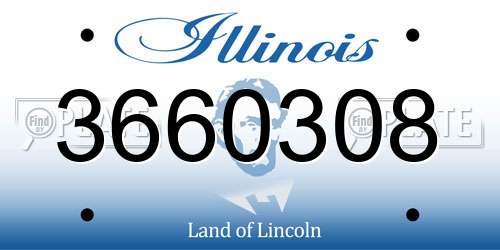 3660308 Illinois License Plate