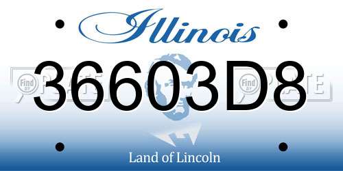 36603D8 Illinois License Plate