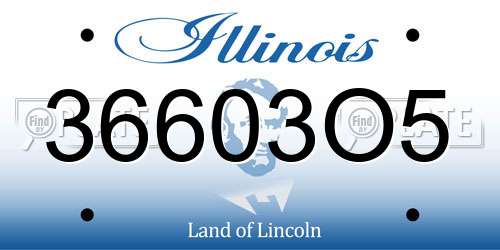36603O5 Illinois License Plate