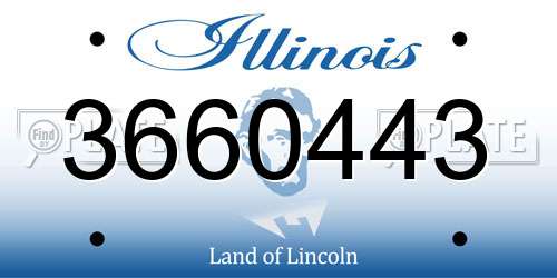 3660443 Illinois License Plate