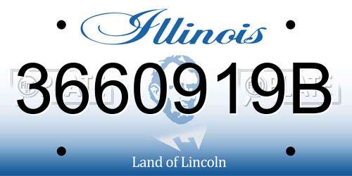 3660919B Illinois License Plate