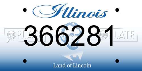 366281 Illinois License Plate