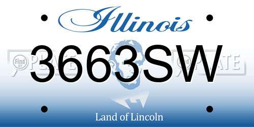 3663SW Illinois License Plate
