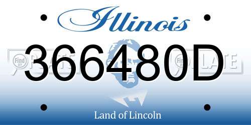 366480D Illinois License Plate