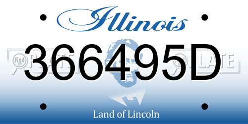 366495D Illinois License Plate