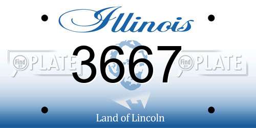 3667 Illinois License Plate
