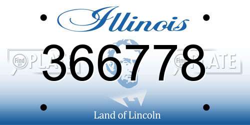 366778 Illinois License Plate