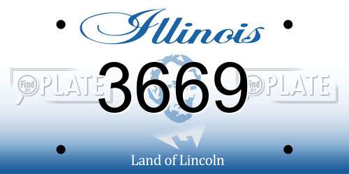3669 Illinois License Plate