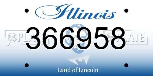 366958 Illinois License Plate